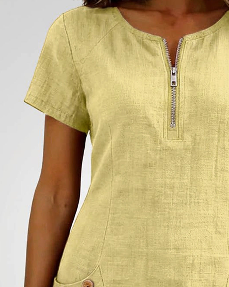 Lisa  Baumwollkleid mit Reißverschluss