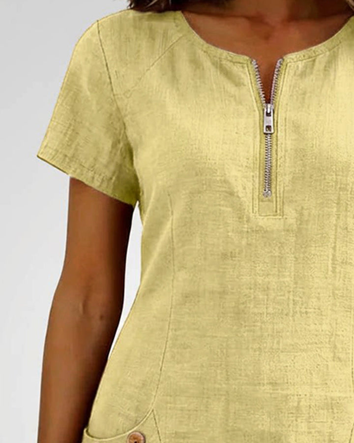 Lisa  Baumwollkleid mit Reißverschluss