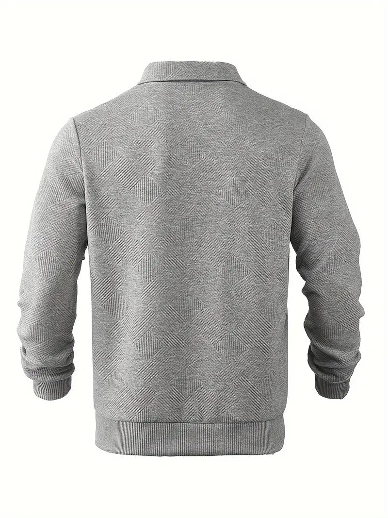 Finn | Geometrisches Design Vintage Reißverschluss Pullover