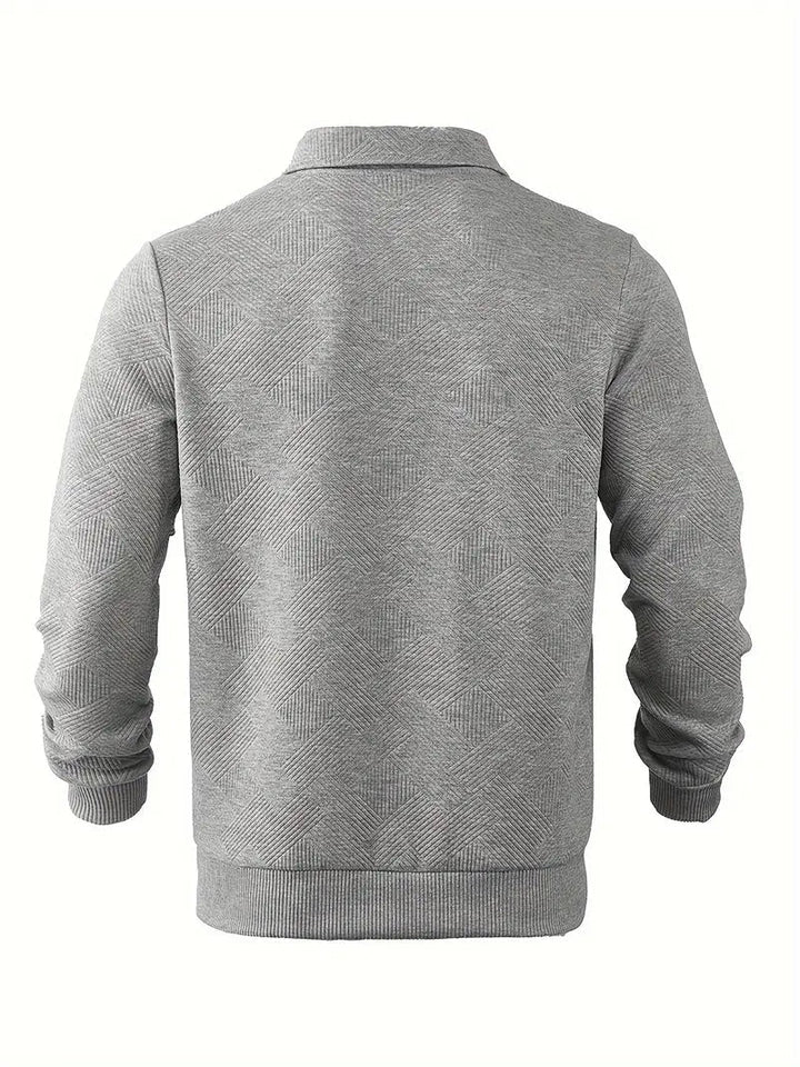 Finn | Geometrisches Design Vintage Reißverschluss Pullover
