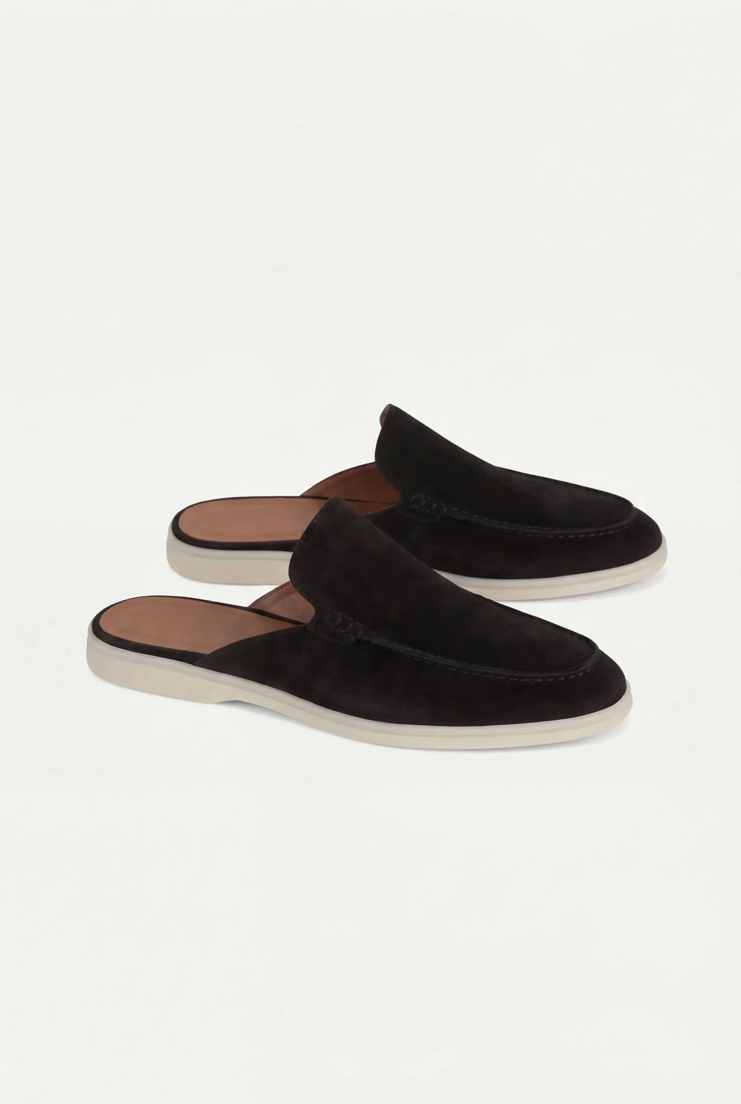 Schwarzer Wildleder Yacht Mule