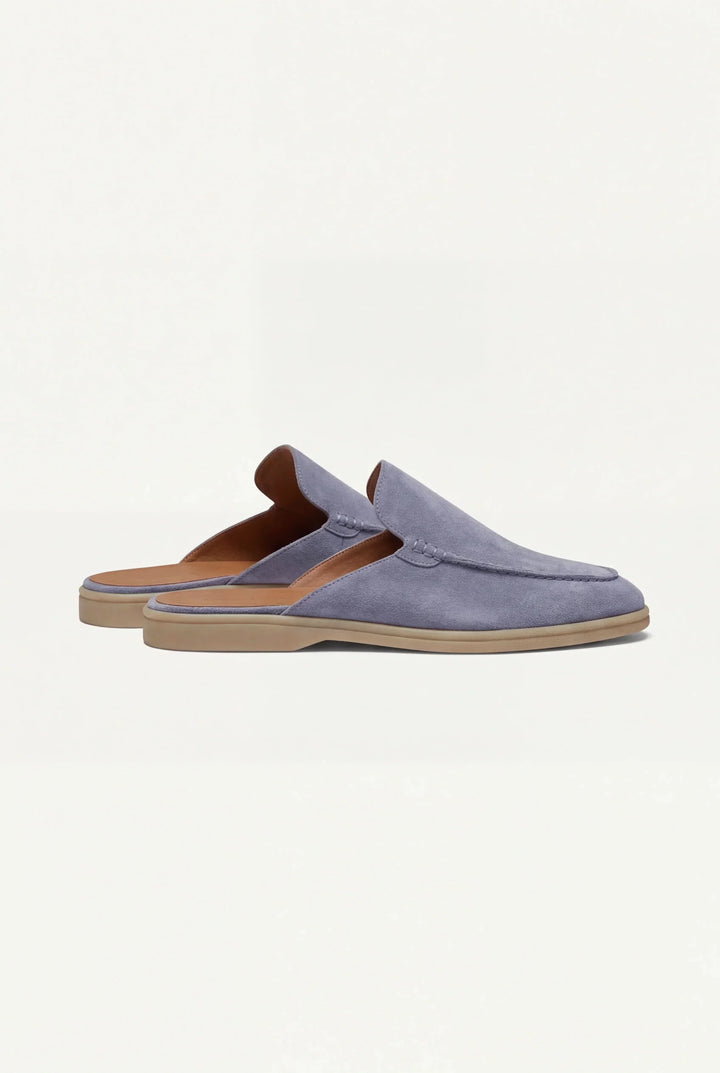 Baby Blue Wildleder Yacht Mule