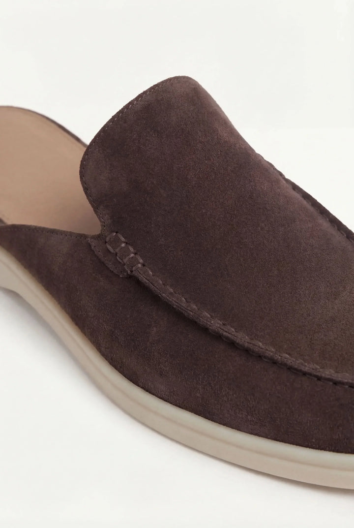Brauner Wildleder Yacht Mule