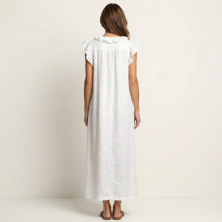 Josette | Rüschenshirt V-Ausschnitt Maxikleid