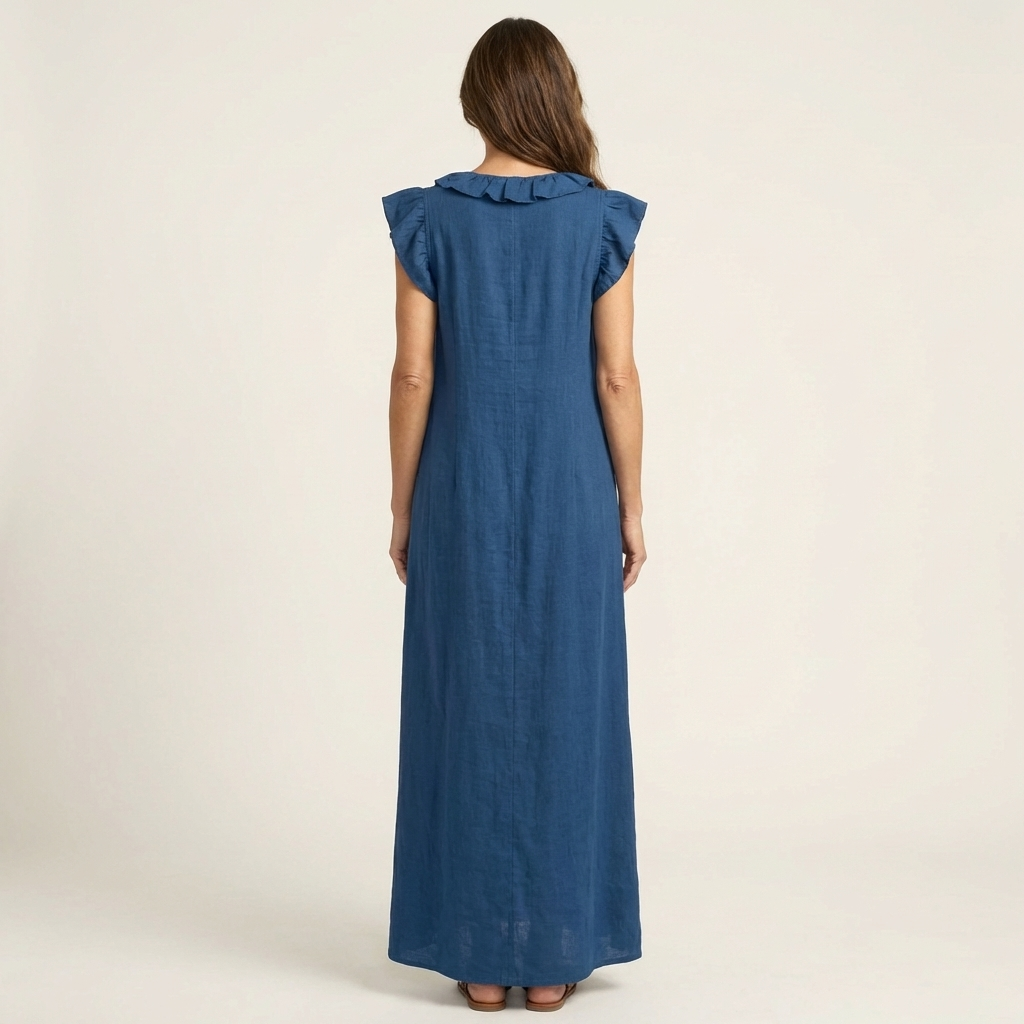 Josette | Rüschenshirt V-Ausschnitt Maxikleid