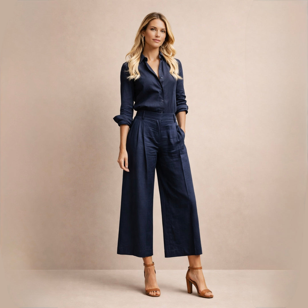Delphine | Elegantes Leinen-Set