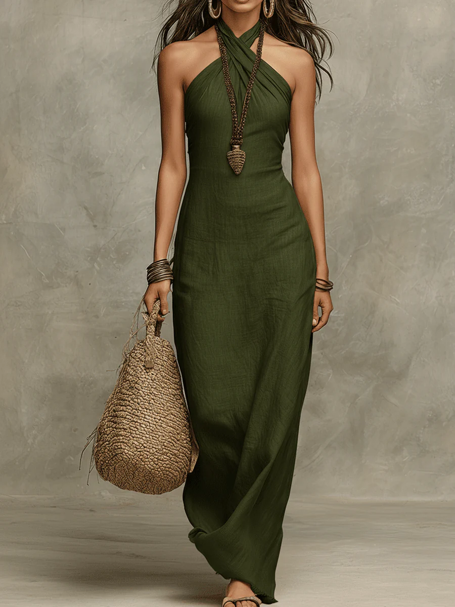 Emilia | Elegantes Sandfarbenes Kleid