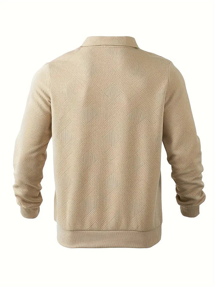 Finn | Geometrisches Design Vintage Reißverschluss Pullover