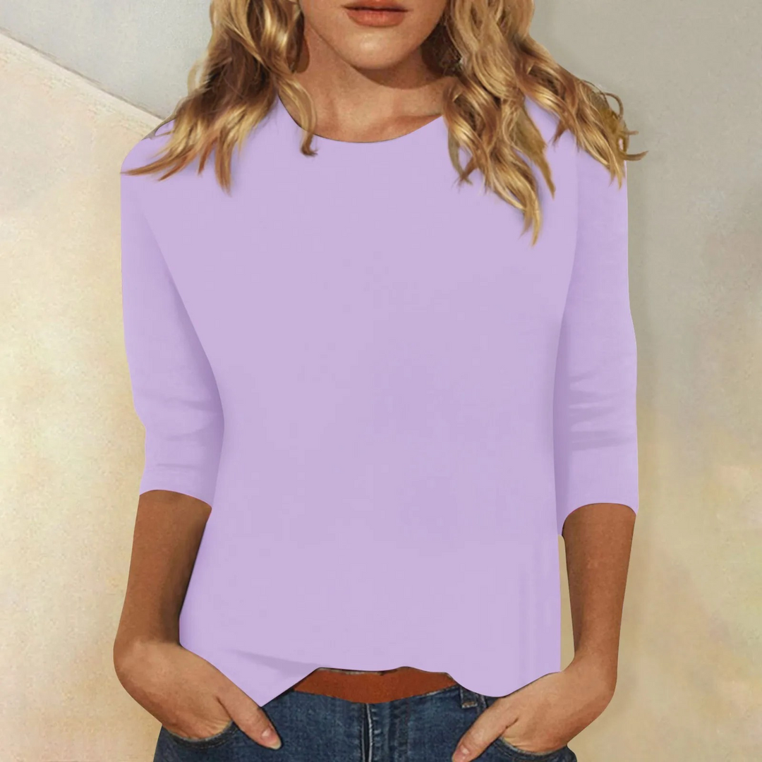 Mia | Damen Langarmshirt mit Rundhalsausschnitt in verschiedenen Farben