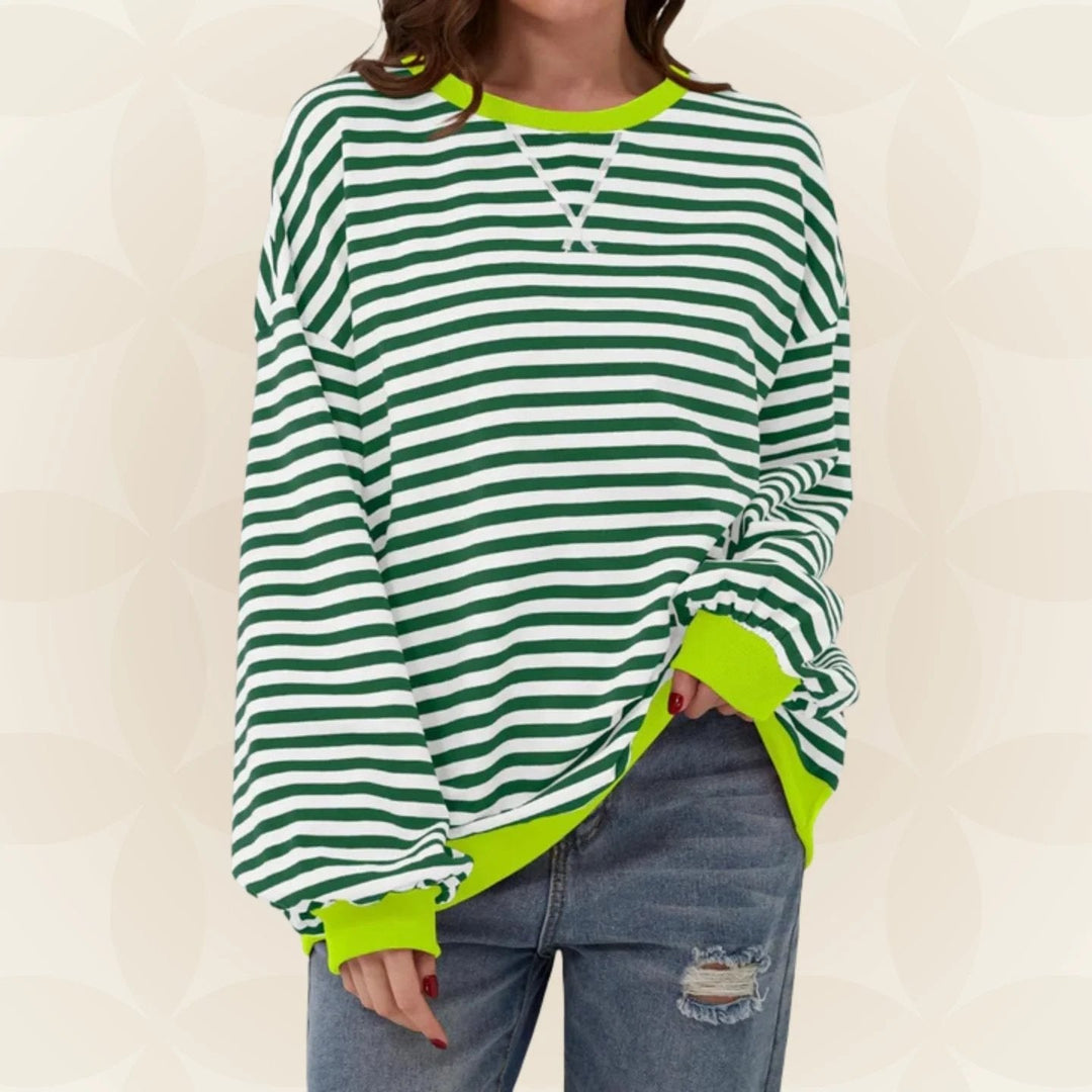 Juliana | Streifenloser Lässiger Pullover