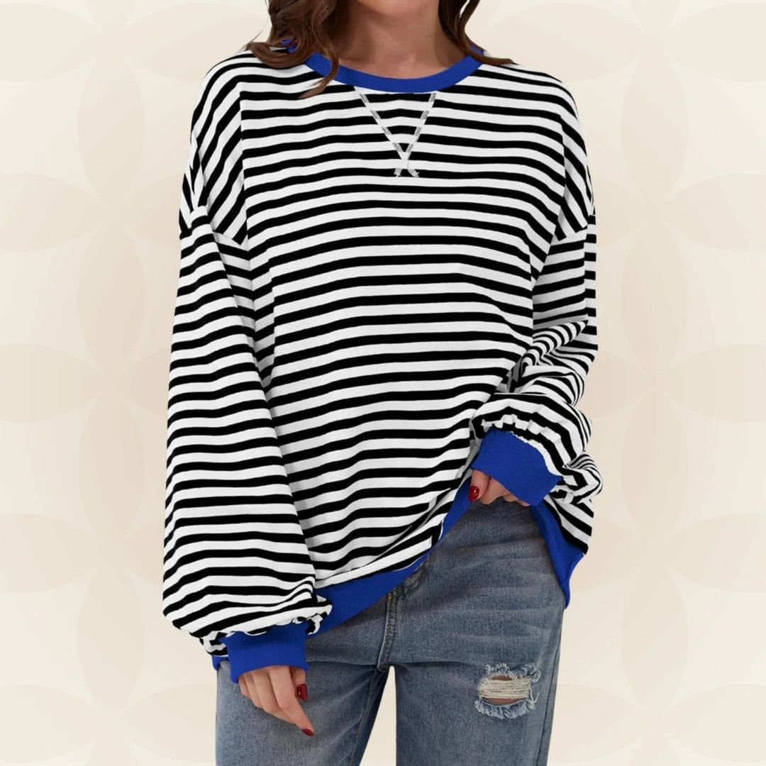 Juliana | Streifenloser Lässiger Pullover