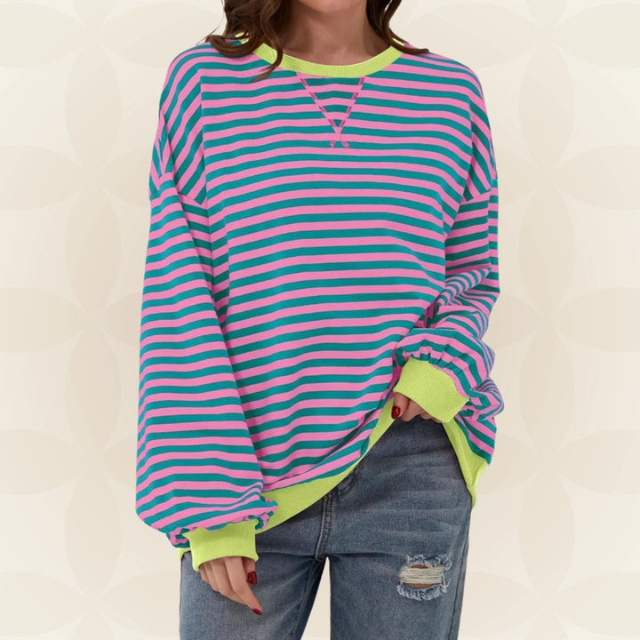 Juliana | Streifenloser Lässiger Pullover