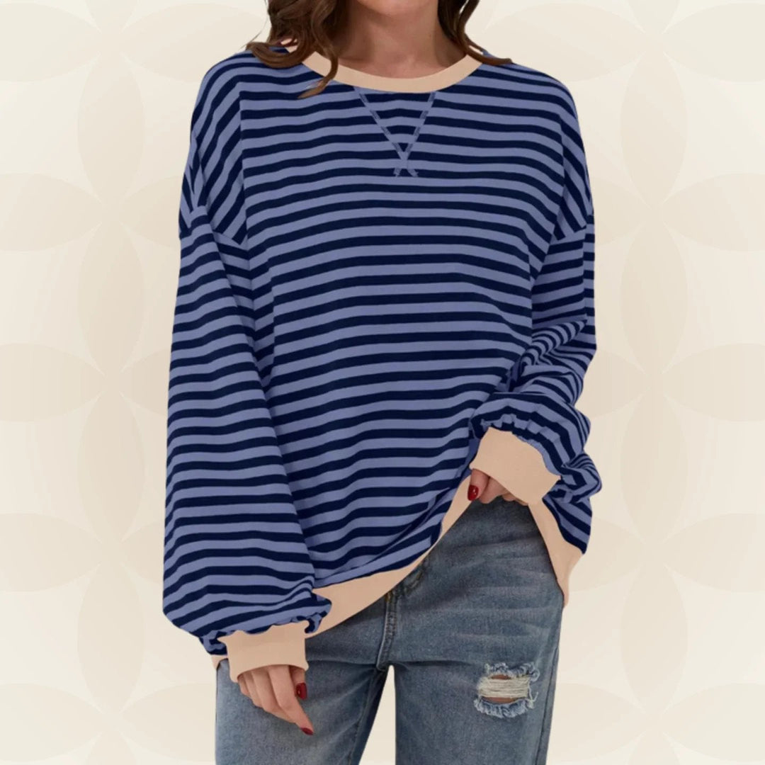 Juliana | Streifenloser Lässiger Pullover