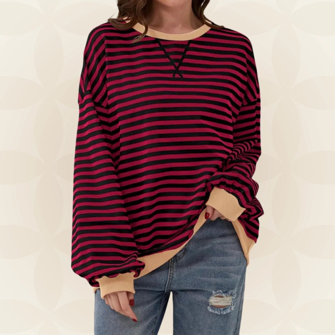 Juliana | Streifenloser Lässiger Pullover