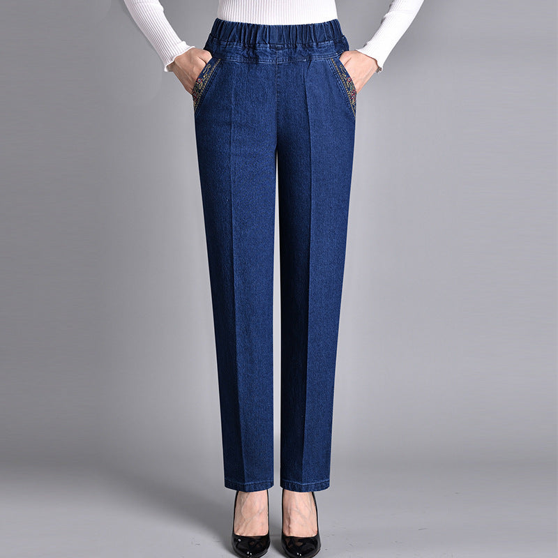 Delphine | Damenjeans mit elastischem Bund und Seitentaschen