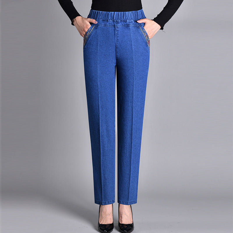 Delphine | Damenjeans mit elastischem Bund und Seitentaschen