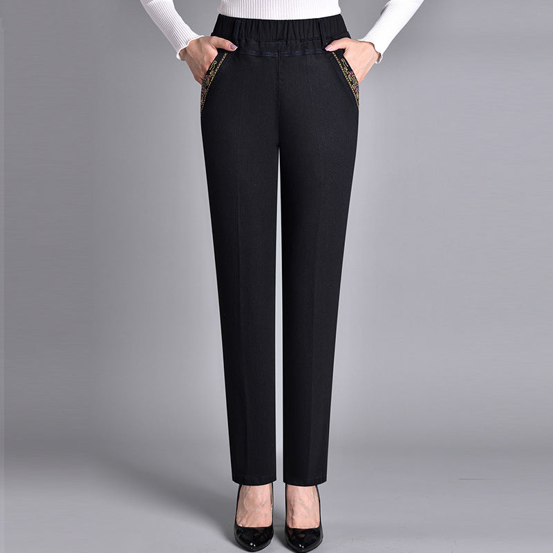 Delphine | Damenjeans mit elastischem Bund und Seitentaschen