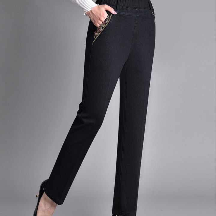 Delphine | Damenjeans mit elastischem Bund und Seitentaschen