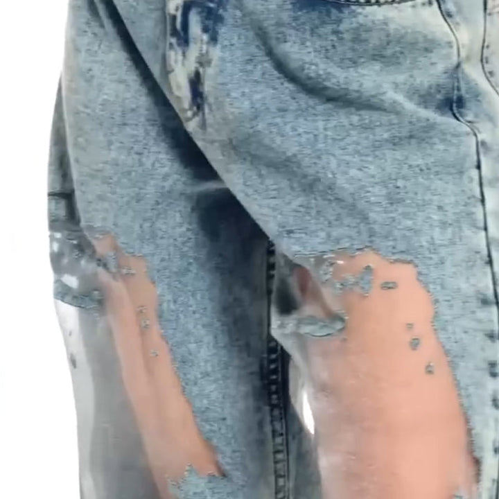 Wanda | JEANS MIT VINTAGE MESH PATCHWORK PRINT