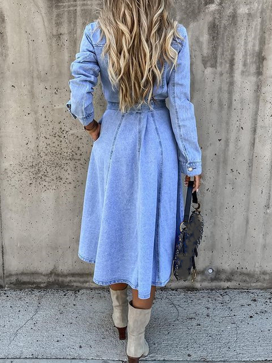 Luna | Langärmliges Denim-Kleid