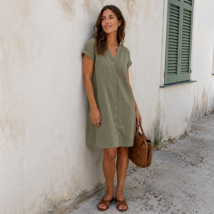 Tess | Bequeme Leinen-Look Blusekleid