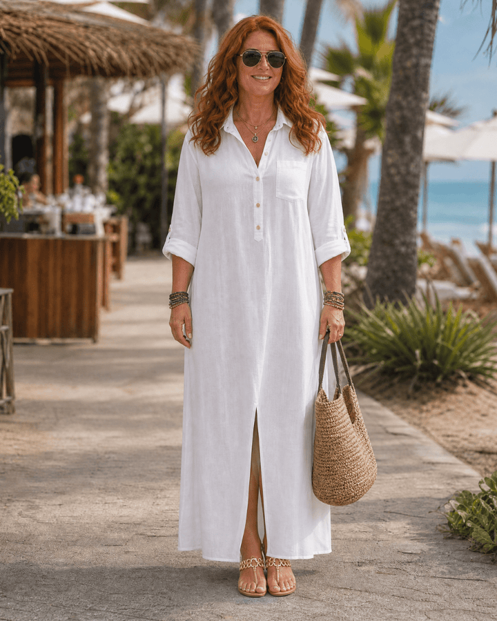 Vipro | Elegantes Strandkleid mit Relaxed Fit und Knopfverschluss