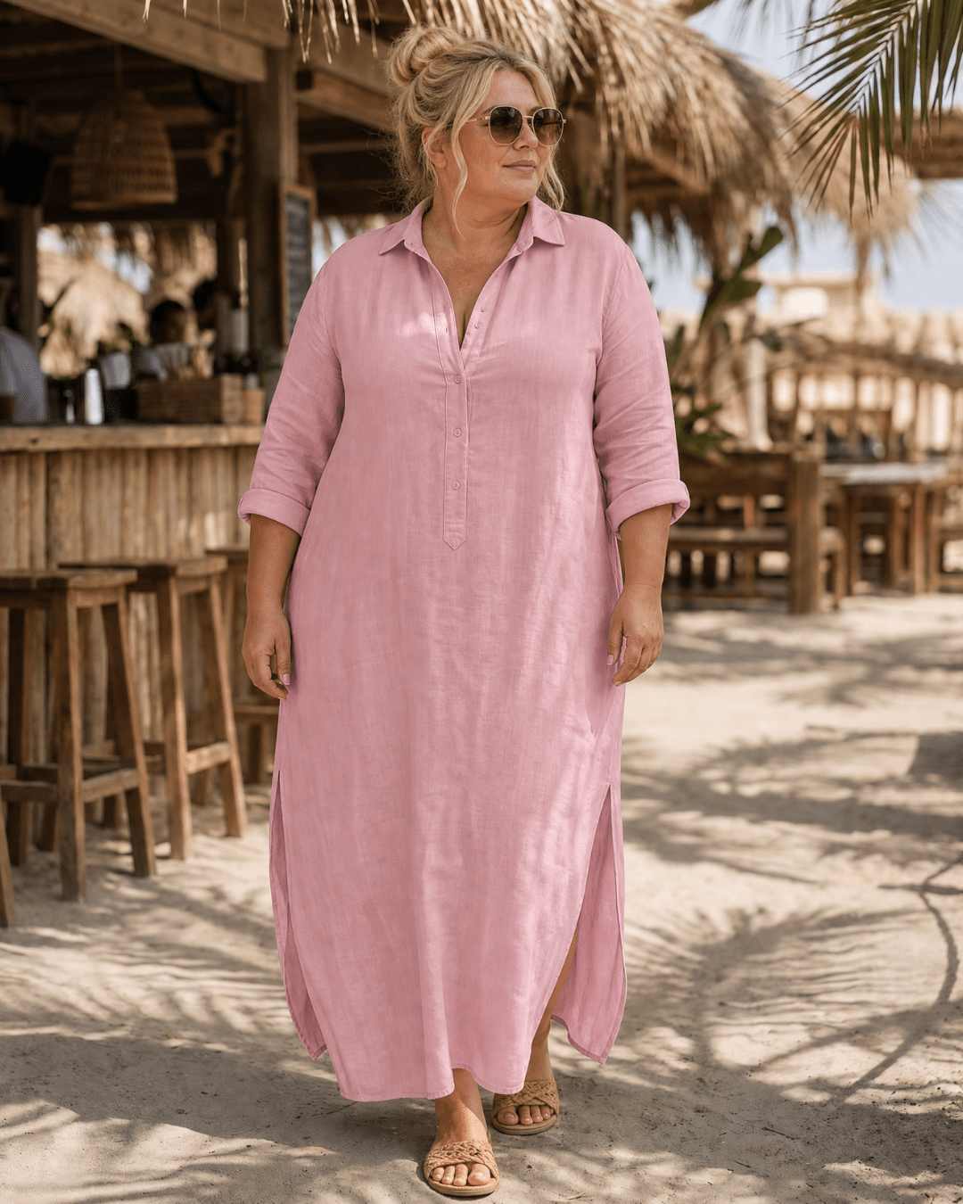 Vipro | Elegantes Strandkleid mit Relaxed Fit und Knopfverschluss