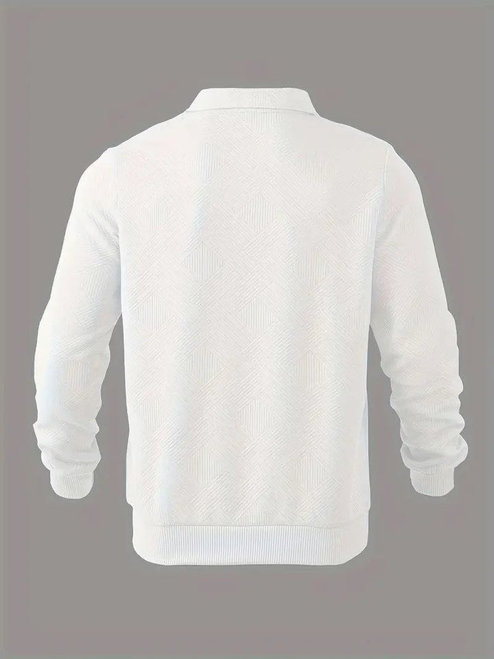 Finn | Geometrisches Design Vintage Reißverschluss Pullover