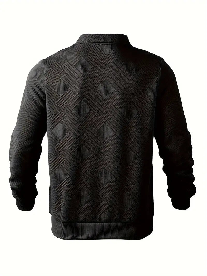 Finn | Geometrisches Design Vintage Reißverschluss Pullover